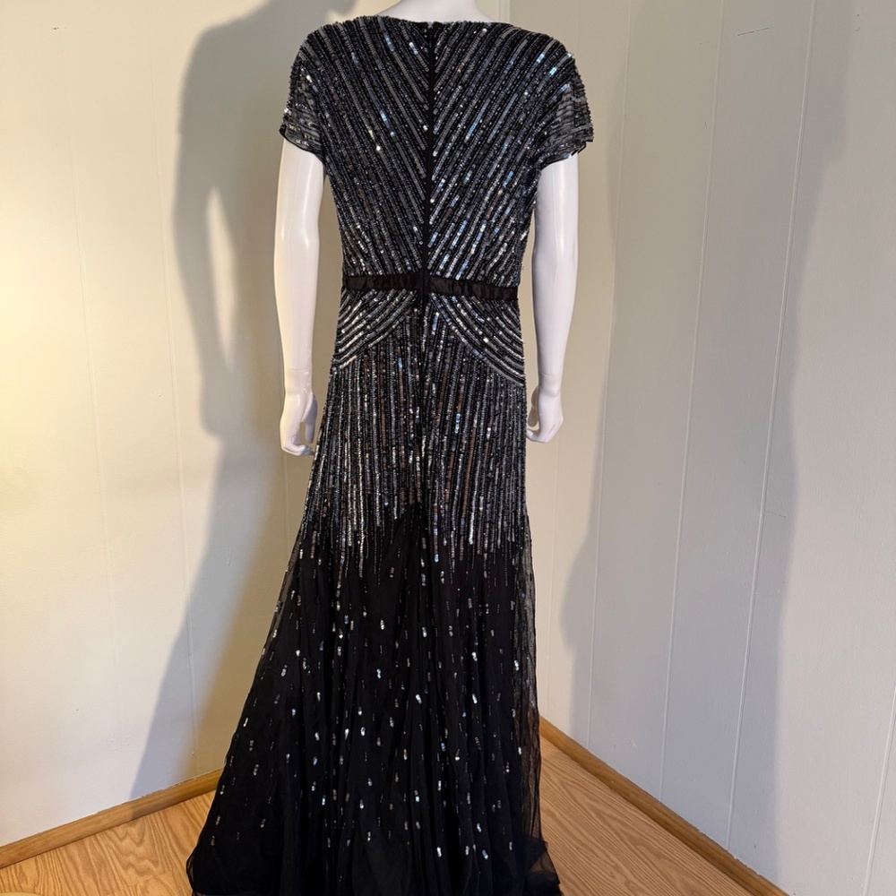 Adrianna Papell, 12, EUC, Sequins, Formal, Evening, V Neck, Flutter Sleeve Gown - Picture 3 of 8